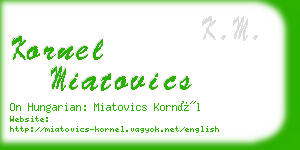 kornel miatovics business card